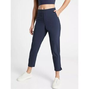Athleta Brooklyn Ankle Pants size 8 Navy Blue Petite Athleisure
